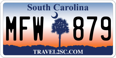 SC license plate MFW879