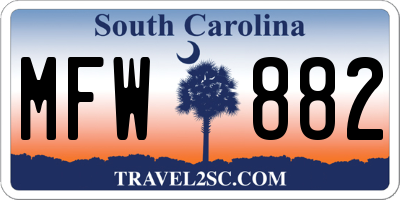 SC license plate MFW882