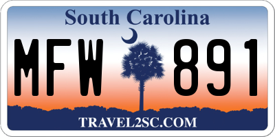 SC license plate MFW891