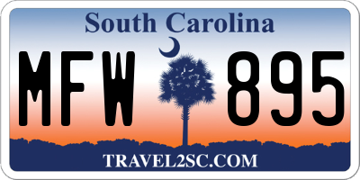 SC license plate MFW895