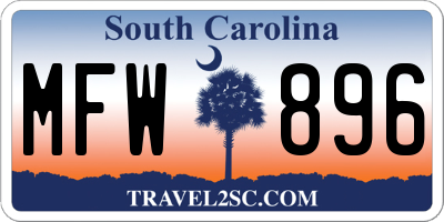 SC license plate MFW896