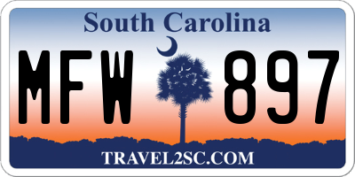 SC license plate MFW897