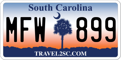 SC license plate MFW899
