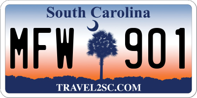 SC license plate MFW901