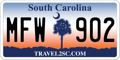 SC license plate MFW902