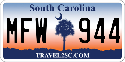 SC license plate MFW944