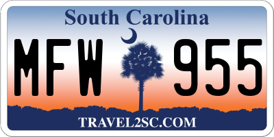 SC license plate MFW955