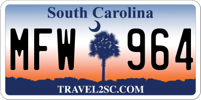 SC license plate MFW964
