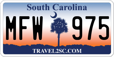 SC license plate MFW975