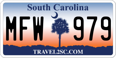 SC license plate MFW979