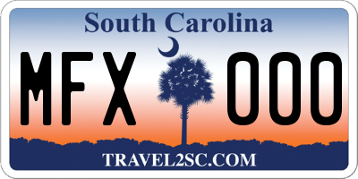 SC license plate MFX000