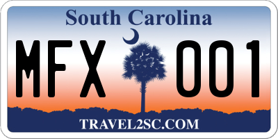 SC license plate MFX001