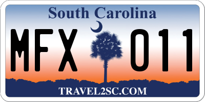 SC license plate MFX011
