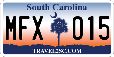 SC license plate MFX015
