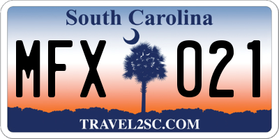 SC license plate MFX021