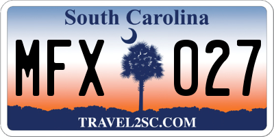 SC license plate MFX027