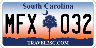 SC license plate MFX032