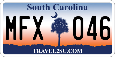 SC license plate MFX046
