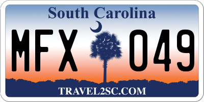 SC license plate MFX049