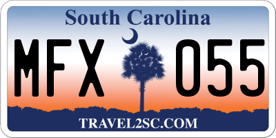 SC license plate MFX055