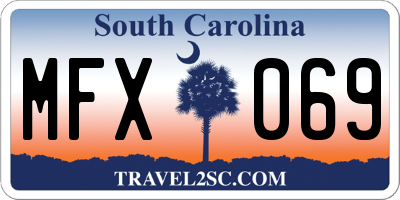 SC license plate MFX069