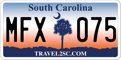 SC license plate MFX075