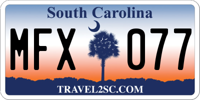 SC license plate MFX077