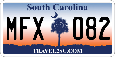 SC license plate MFX082