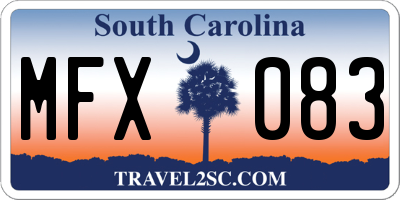 SC license plate MFX083