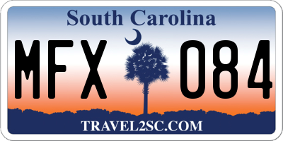 SC license plate MFX084