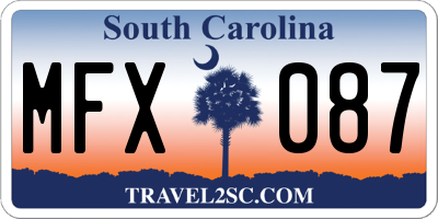 SC license plate MFX087
