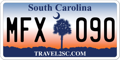 SC license plate MFX090