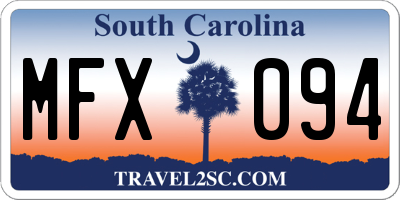 SC license plate MFX094