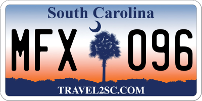 SC license plate MFX096