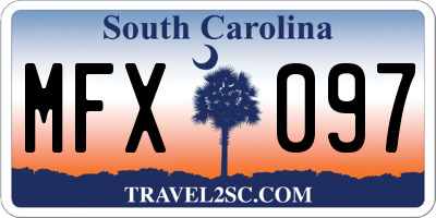 SC license plate MFX097