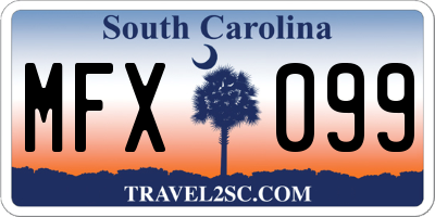 SC license plate MFX099