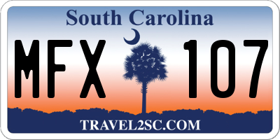 SC license plate MFX107