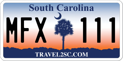 SC license plate MFX111