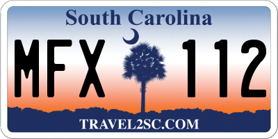 SC license plate MFX112