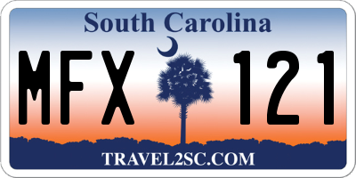 SC license plate MFX121
