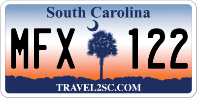 SC license plate MFX122
