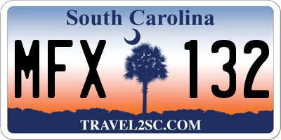 SC license plate MFX132