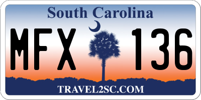 SC license plate MFX136