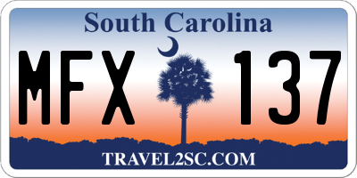 SC license plate MFX137