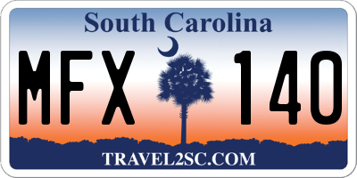 SC license plate MFX140