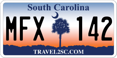 SC license plate MFX142