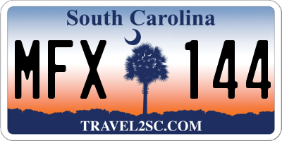 SC license plate MFX144