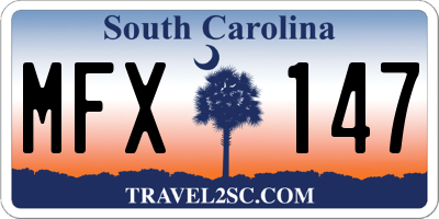 SC license plate MFX147