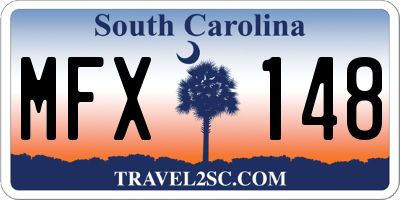 SC license plate MFX148