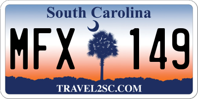 SC license plate MFX149